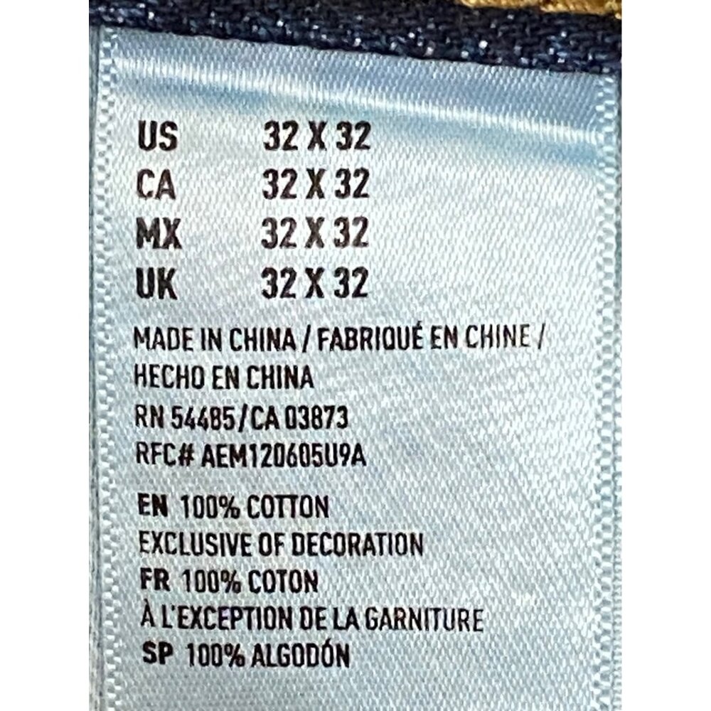 American Eagle Outfitters Men’s Original Straight Jeans 32x32 Distressed Blue - Picture 14 of 15